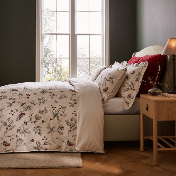 Dorma Woodland Robin Brushed Cotton Duvet Cover and Pillowcase Set