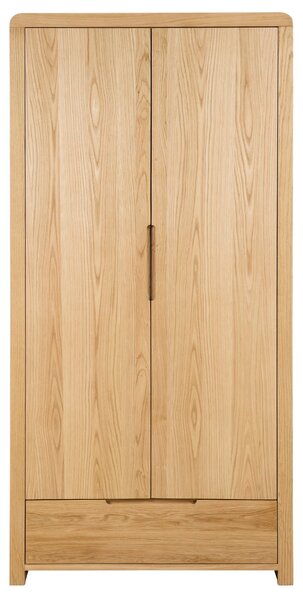 Curve Double 1 Drawer Wardrobe, Oak