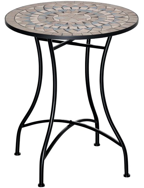 Outsunny Φ60cm Mosaic Outdoor Patio Table - Green