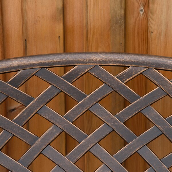 Outsunny Cast Aluminium Outdoor Garden Bench 2 Seater Antique Patio Porch Park Loveseat Chair, Bronze