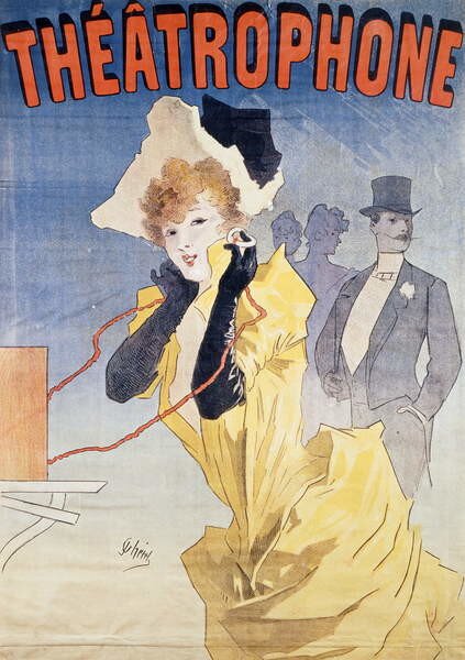 Fine Art Print Poster Advertising the 'Theatrophone', Jules Cheret