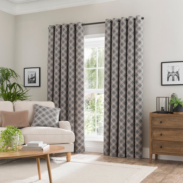 Brody Check Thermal Eyelet Curtains