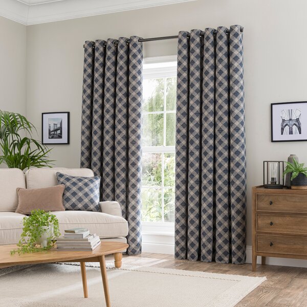 Brody Check Thermal Eyelet Curtains