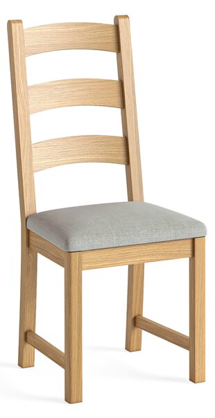 Normandy Set of 2 Ladder Dining Chairs, Oak