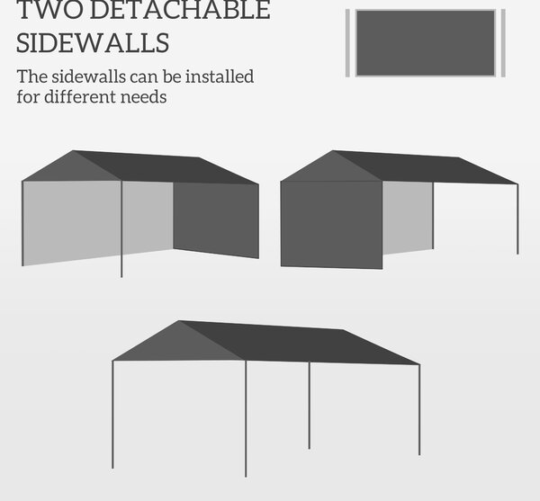 Outsunny 3 x 4 m Garden Gazebo Shelter Marquee Party Tent with 2 Sidewalls for Patio Yard Outdoor, White