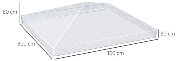 Outsunny 3 x 3 (m) Gazebo Protective Cover, Waterproof Cover for Gazebo, Canopy, and Tent