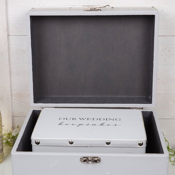 Set of 2 Amore Wedding Keepsake Luggage Boxes