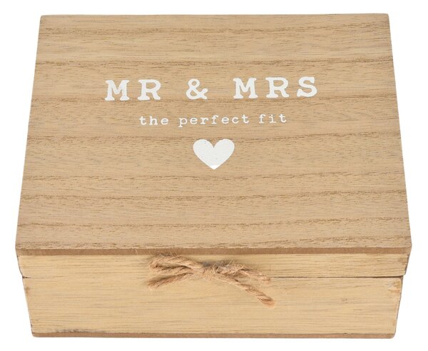 Love Story Mr and Mrs Pair of Keyrings and Box