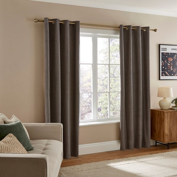 Chenille Spot Thermal Eyelet Curtains