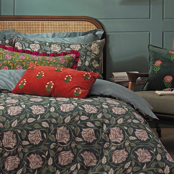 Portobella Thornton Cotton Duvet Cover and Pillowcase Set