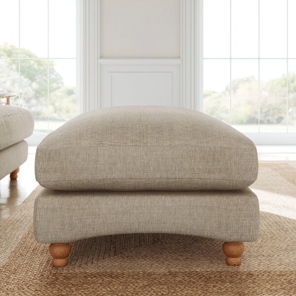 Martha Slub Faux Linen Footstool