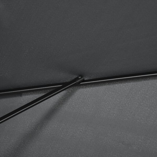 Outsunny 3x2m Patio Parasol Garden Umbrellas Canopy with Aluminum Tilt Crank Rectangular Sun Shade Steel, Black Aosom UK