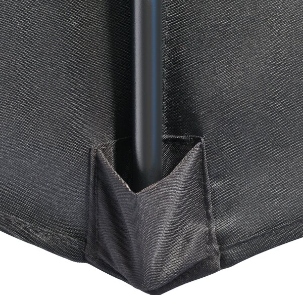 Outsunny Half Parasol, 3m Semi-Round Umbrella for Balcony, Metal Frame with Crank Handle, Black Aosom UK