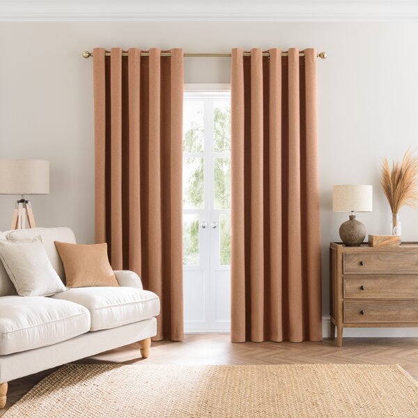 Luna Brushed Blackout Eyelet Curtains