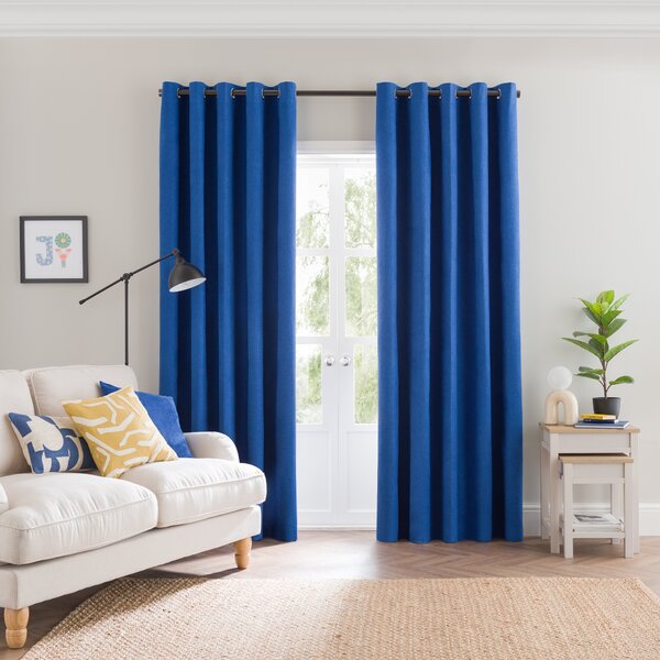 Luna Brushed Blackout Eyelet Curtains