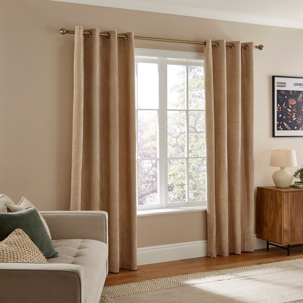 Chenille Spot Thermal Eyelet Curtains