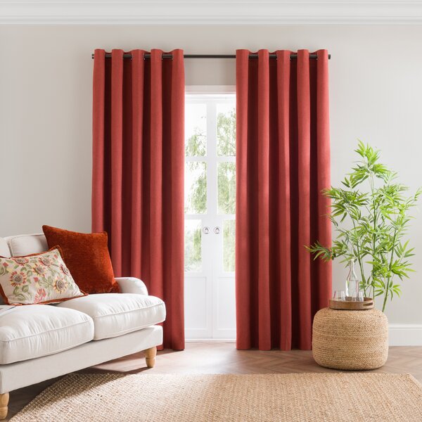 Luna Brushed Blackout Eyelet Curtains