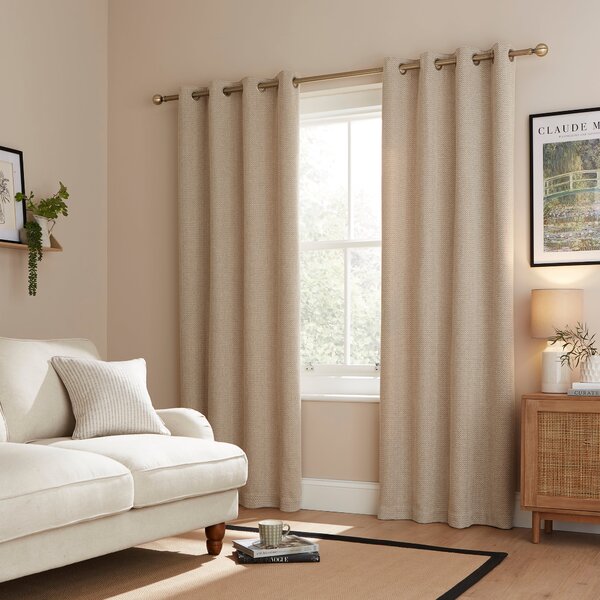 Herringbone Chenille Thermal Eyelet Curtains