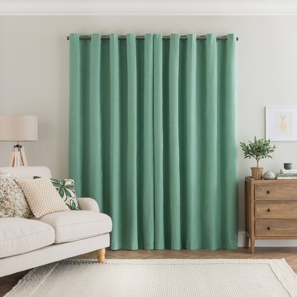 Luna Brushed Blackout Eyelet Curtains