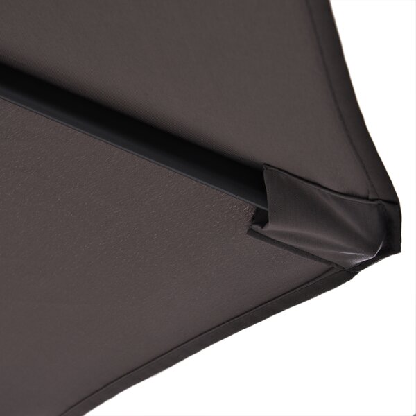 Outsunny Waterproof Double Parasol Patio Umbrella Garden Sun Shade w/ Steel Pole 12 Support Ribs Crank Handle Easy Lift Twin Canopy - Grey Aosom UK