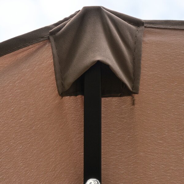 Outsunny Garden Parasol 4.4m Double-Sided Sun Umbrella Patio Sun Shade Outdoor with LED Solar Light , Khaki Aosom UK