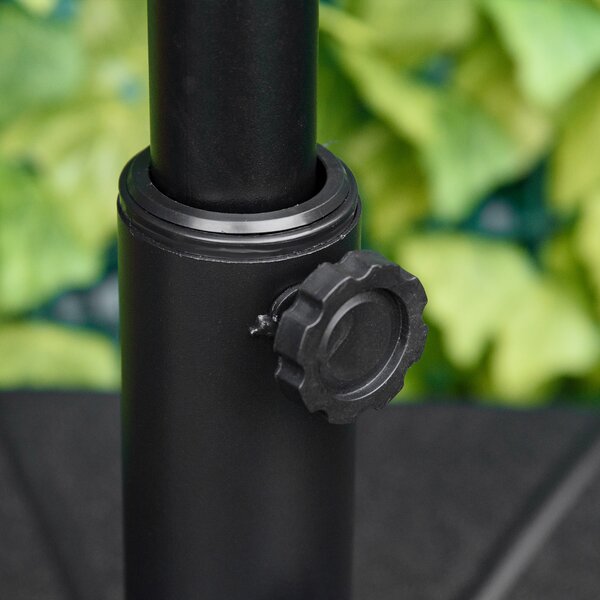 Outsunny Garden Parasol Base: Octagonal Umbrella Holder Stand, Water or Sand Fillable up to 40kg, Outdoor, Black