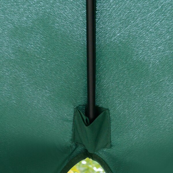 Outsunny Garden Parasol Umbrella, 2.66m, Ruffled Design, Sun Shade, Sturdy 8-Rib Construction, Green Aosom UK