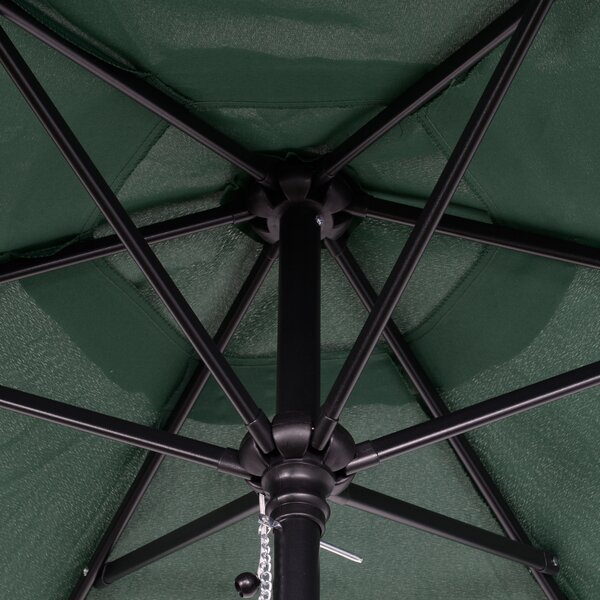 Outsunny Patio Parasol, 2m Outdoor Sun Shade Umbrella with 6 Durable Ribs for Garden, Balcony, Green Aosom UK