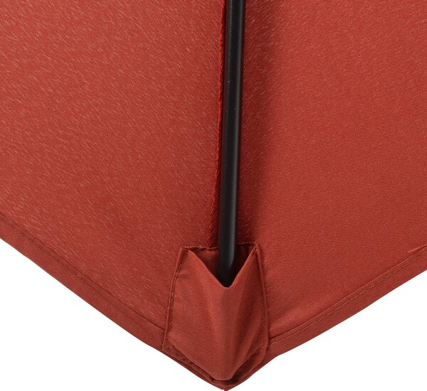 Outsunny Waterproof Patio Parasol, 2m Outdoor Sun Shade Umbrella with 6 Durable Ribs for Garden, Balcony, Wine Red Aosom UK