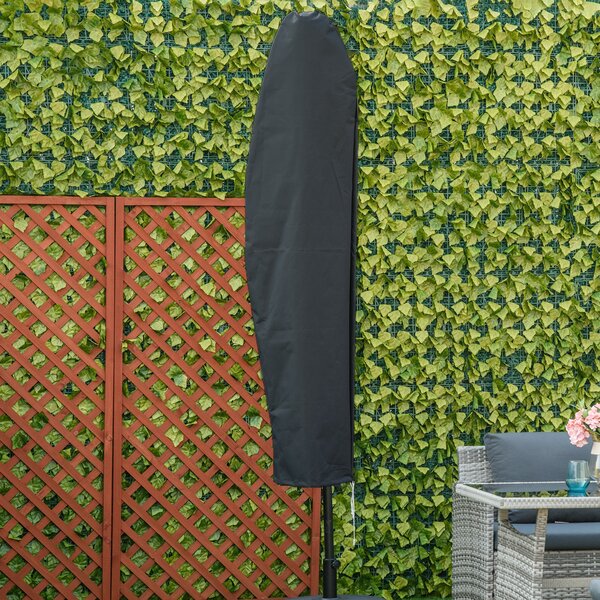 Outsunny Patio Umbrella Cover, Cantilever Banana Umbrella Protector with Rod & Zipper, Outdoor Garden Accessory, Dark Grey Aosom UK