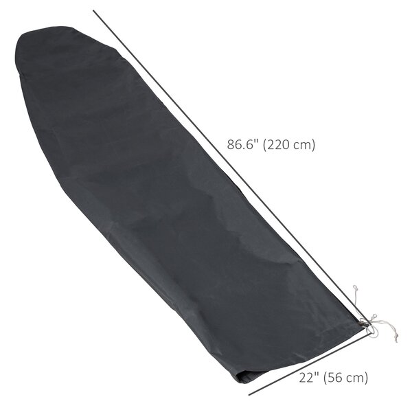 Outsunny Patio Umbrella Cover, Cantilever Banana Umbrella Protector with Rod & Zipper, Outdoor Garden Accessory, Dark Grey Aosom UK