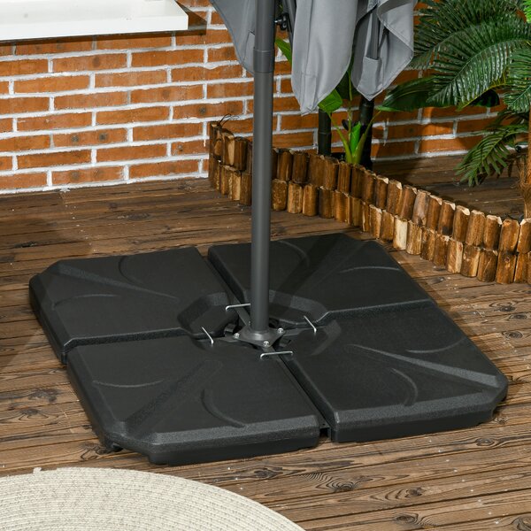 Outsunny Set of 4 Parasol Base Stand Weights for Banana Hanging Cantilever Umbrella Aosom UK