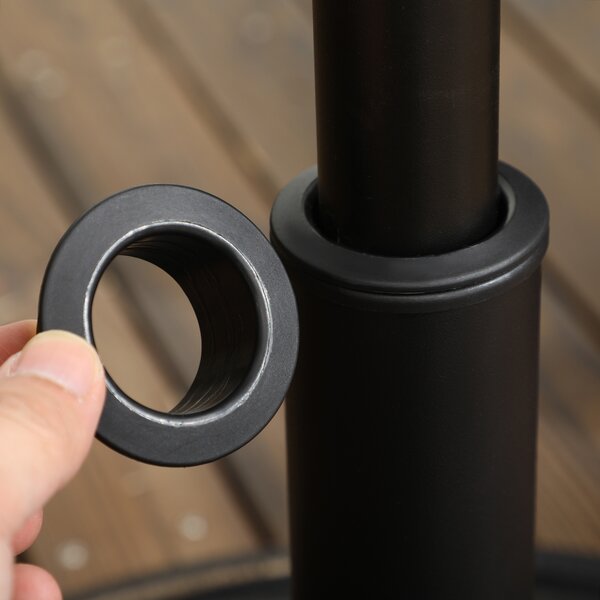 Outsunny 18kg Resin Garden Parasol Base, Round Outdoor Market Umbrella Stand Weight for Poles of Φ38mm to Φ48mm, Bronze Aosom UK