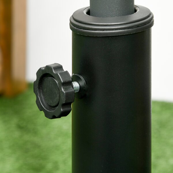 Outsunny Square Resin Parasol Base: Outdoor Umbrella Stand, Fits Poles 妗?2-38mm, Black Aosom UK