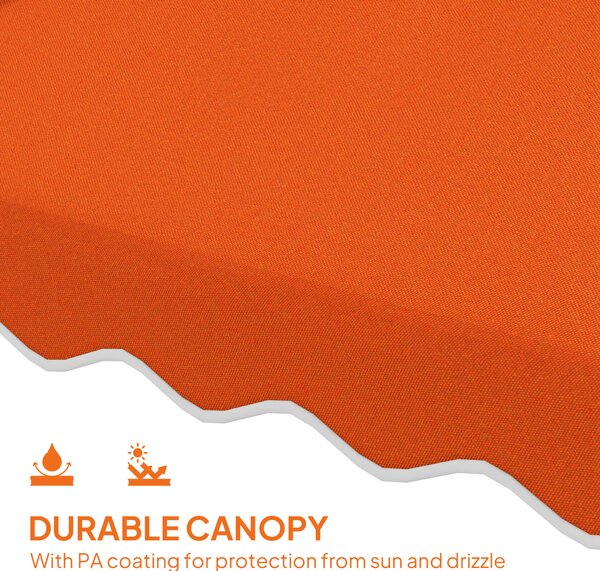Outsunny 2.5m Cantilever Parasol with Easy Lever, Square Double Top Garden Parasol Umbrella with Ruffles and Cross Base, Overhanging Outdoor Sun Shades, Orange