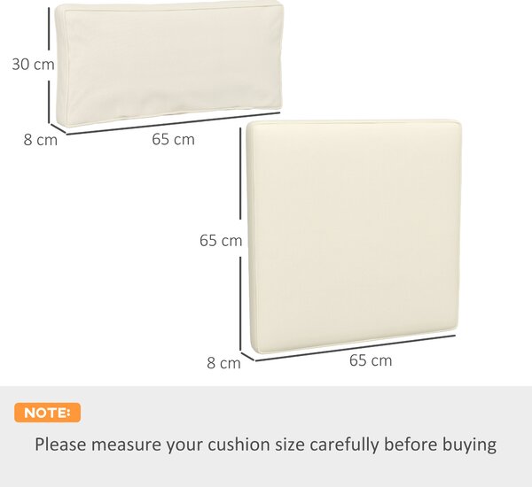 Outsunny Outdoor Replacement Seat Cushions for Rattan Furniture, 7 Seat Cushions and 7 Back Cushions for Patio Conversation Set