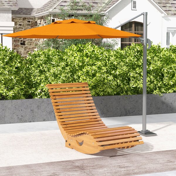 Outsunny Waterproof Wooden Rocking Chair with Slatted Seat, Outdoor Furniture, 130cm x 60cm x 60cm, Teak Aosom UK
