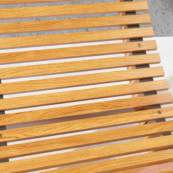 Outsunny Waterproof Wooden Rocking Chair with Slatted Seat, Outdoor Furniture, 130cm x 60cm x 60cm, Teak Aosom UK