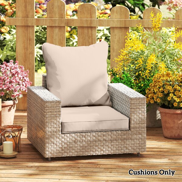 Outsunny Replacement Cushion Set for Patio Chair, Indoor Outdoor Back and Seat Pillow, Beige
