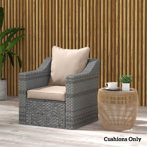 Outsunny Replacement Cushion Set for Patio Chair, Indoor Outdoor Back and Seat Pillow, Beige