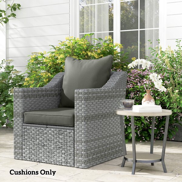 Outsunny Replacement Cushion Set, 1-Piece Back and Seat Pillow for Patio Chair, Indoor Outdoor Use, Charcoal Grey Aosom UK