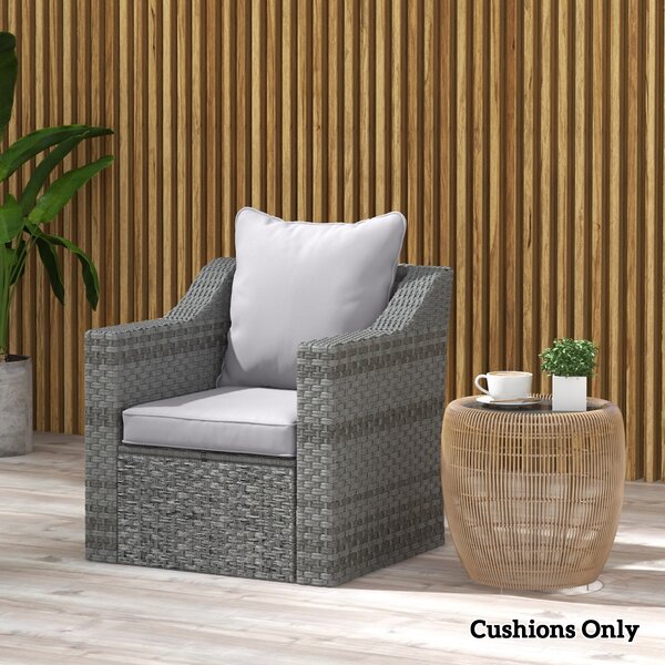 Outsunny Replacement Cushion Pillow for Patio Chair, Indoor Outdoor Seat and Back Cushion Set, Light Grey Aosom UK