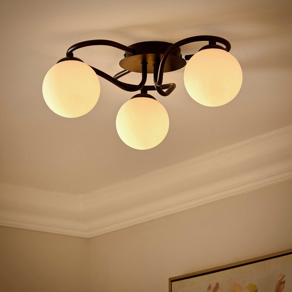 Selana Semi Flush Frosted Ceiling Light