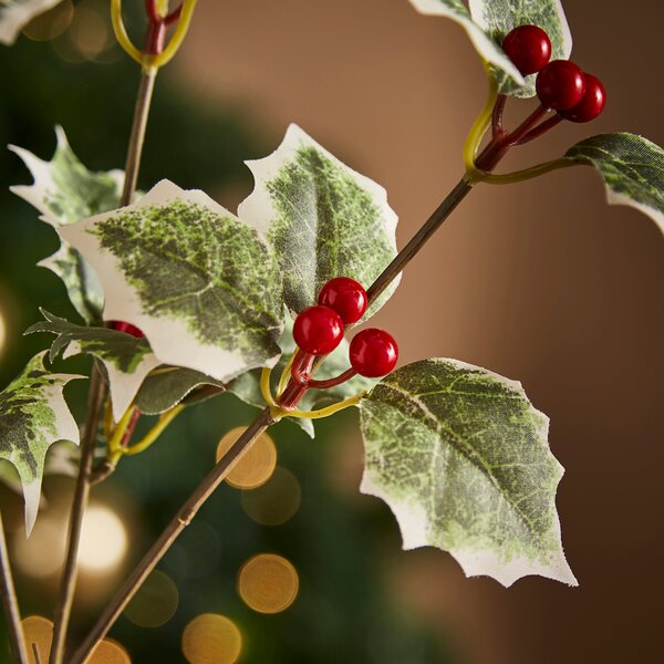 Artificial Variegated Holly Spray