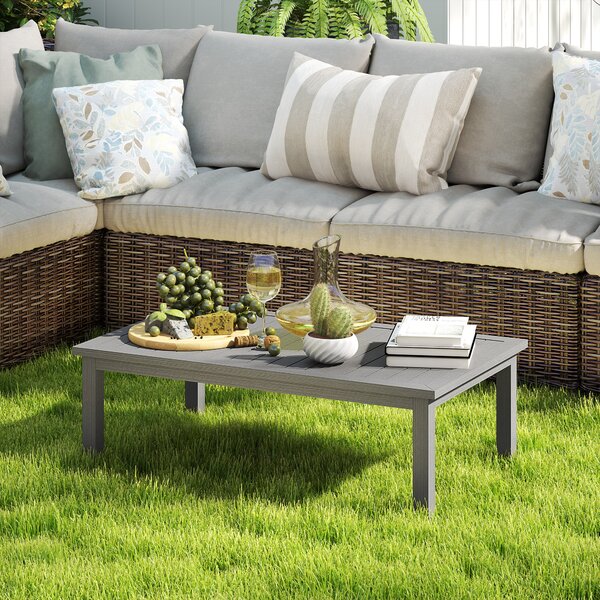 Outsunny 100cm x 60cm Aluminium Outdoor Coffee Table - Grey