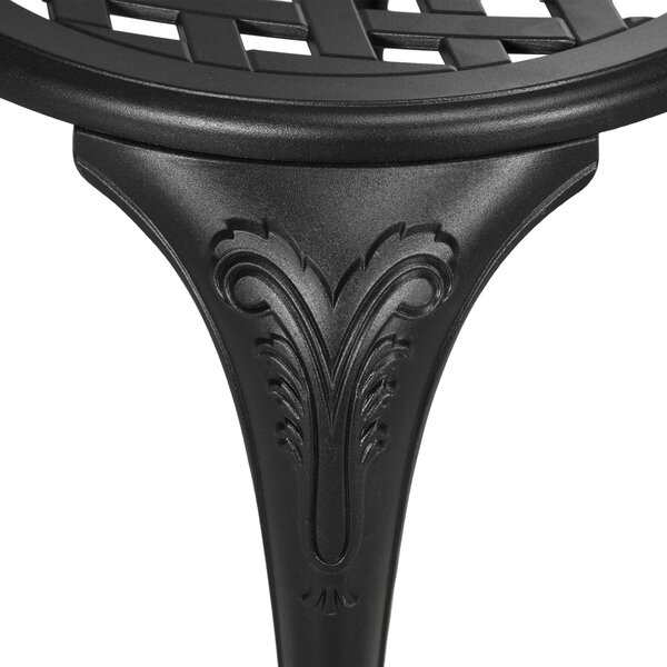 Outsunny 3 Pcs Bistro Set, Garden Table and Chairs Set With Parasol Hole, Black Aosom UK