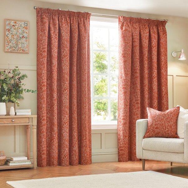 Grantley Brick Pencil Pleat Curtains