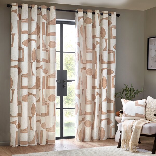 Carro Unlined Clay Eyelet Curtains