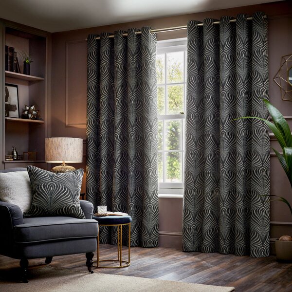 Gatsby Black Eyelet Curtains