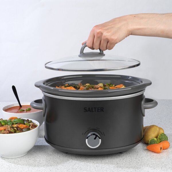 Salter Cosmos 3.5L Oval Slow Cooker Grey